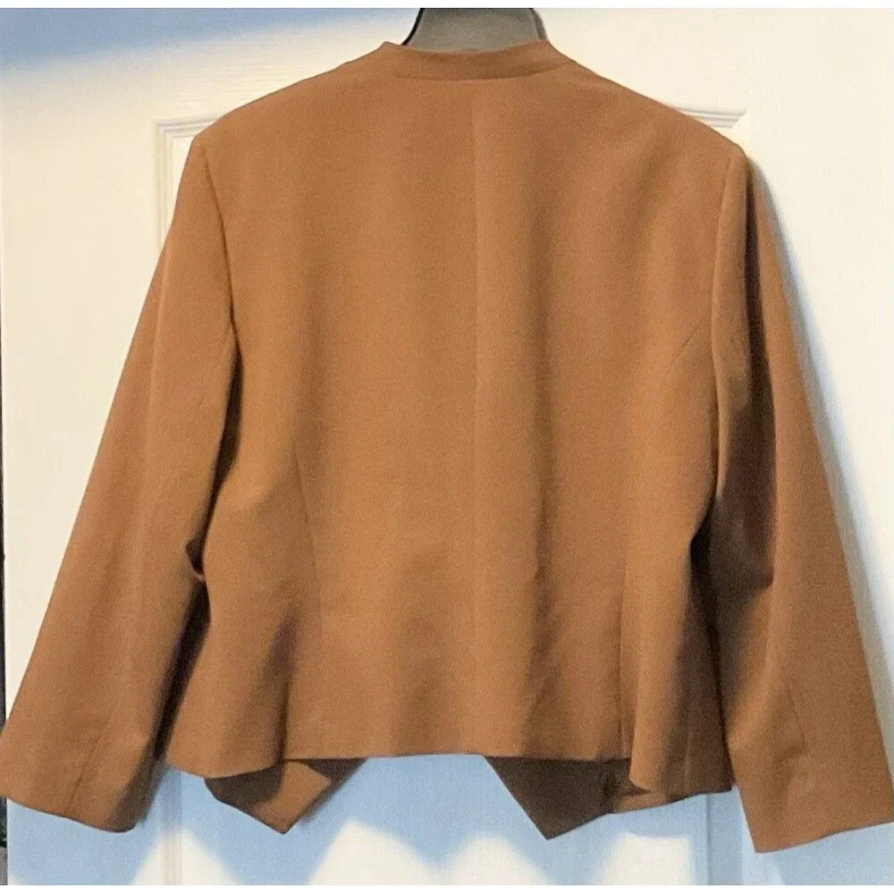 Nine West Women's Kiss-Front Blazer Size 14, Brown - Picture 2 of 7